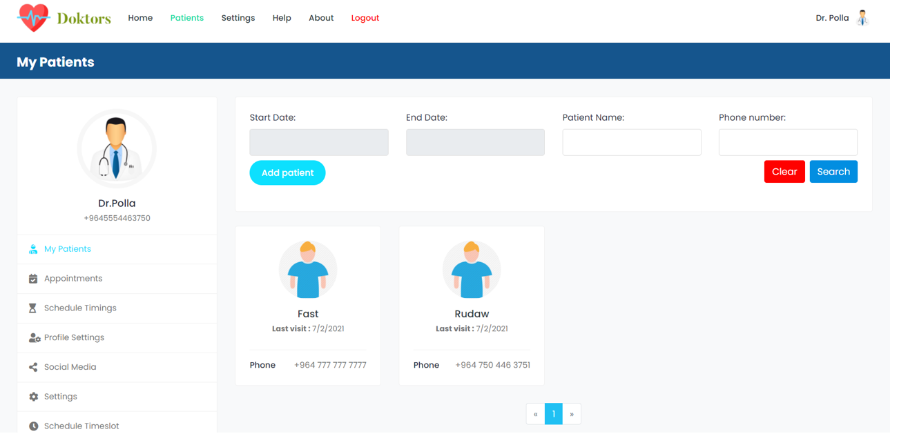 Clinic Management System Dashboard
