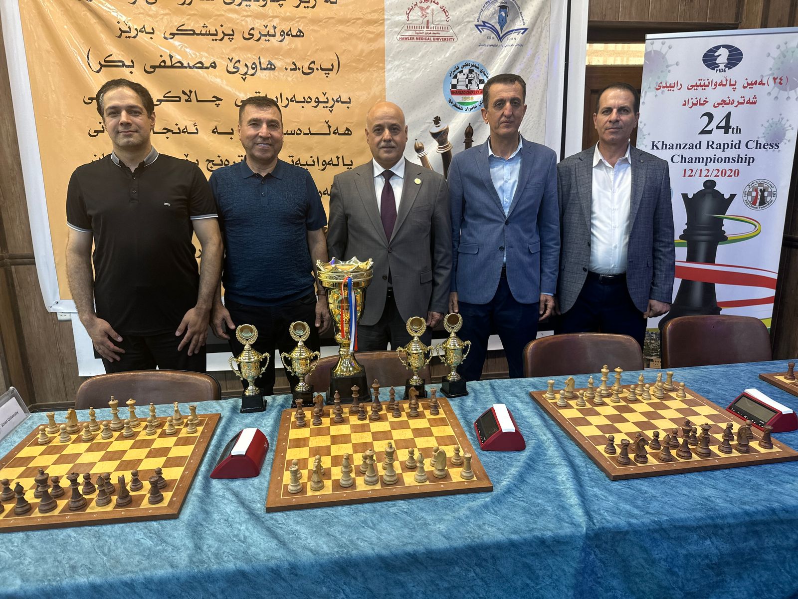 Our Salahaddin University-Erbil team picture after winning the trophies